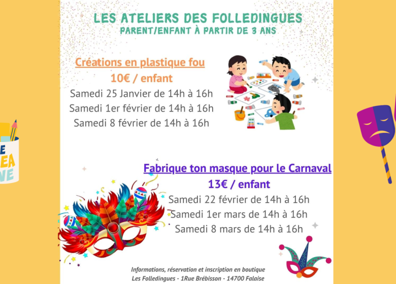 Ateliers créatifs parents/enfants Le 25 janv 2025